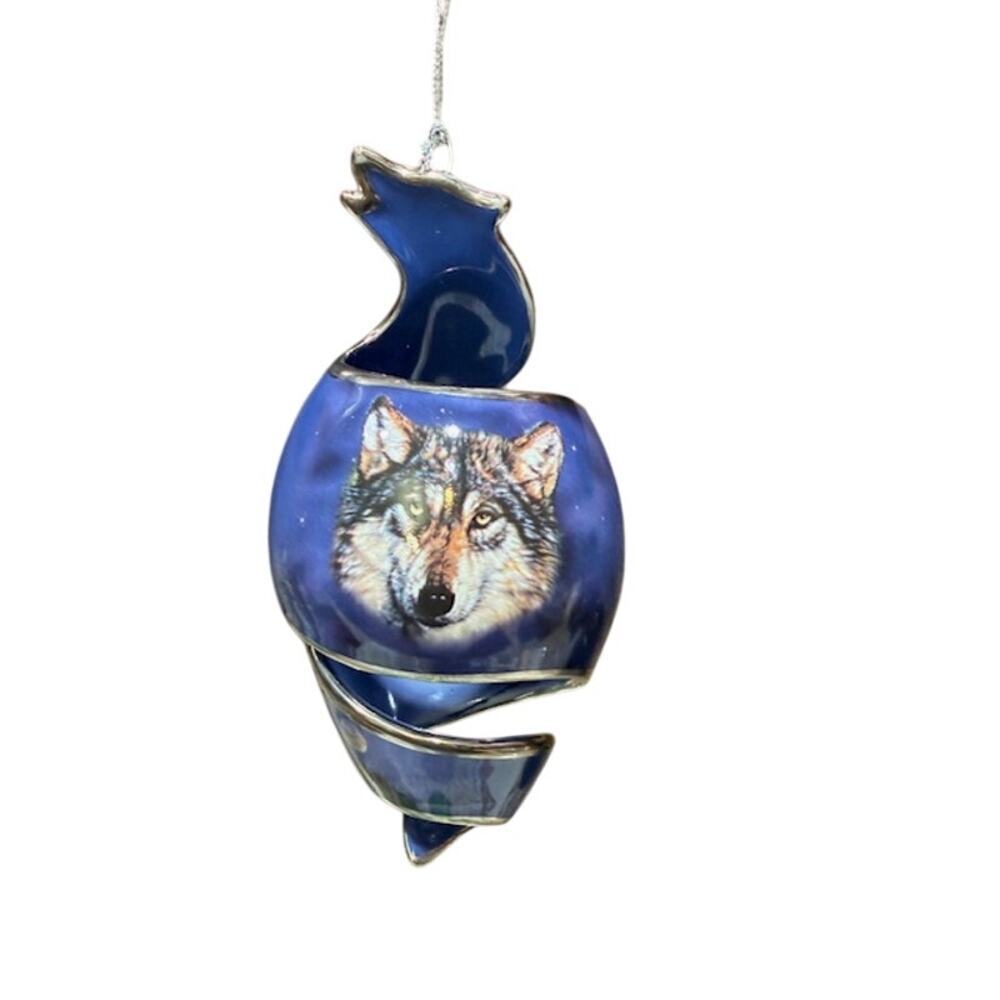 Bradford Editions Vision of the Night Ornament Heirloom Porcelain Wolfs 2003 - Picture 9 of 10